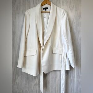 Talbots Ivory Shawl Collar Belted Blazer – Size 16 – NWT